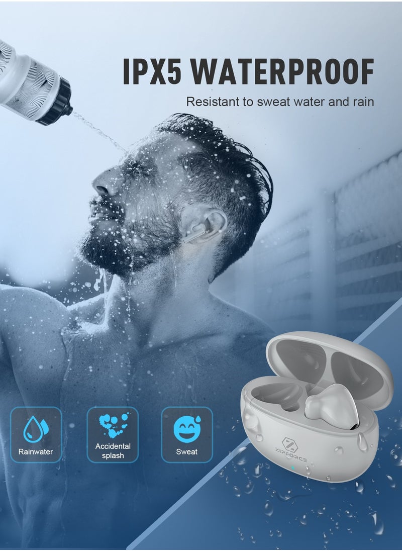 ZIPFORCE - ZIPFORCE True Wireless Earbuds, In-Ear Bluetooth 5.3 Headphones 4-Mics ENC Clear Call, Bluetooth Earbuds Touch Control, IPX6 Waterproof TWS, Light-Weight Earphones - Image 1