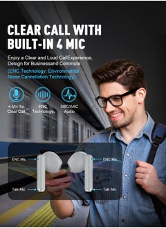 ZIPFORCE ZIPFORCE True Wireless Earbuds, In-Ear Bluetooth 5.3 Headphones 4-Mics ENC Clear Call, Bluetooth Earbuds Touch Control, IPX6 Waterproof TWS, Light-Weight Earphones  - Image 5