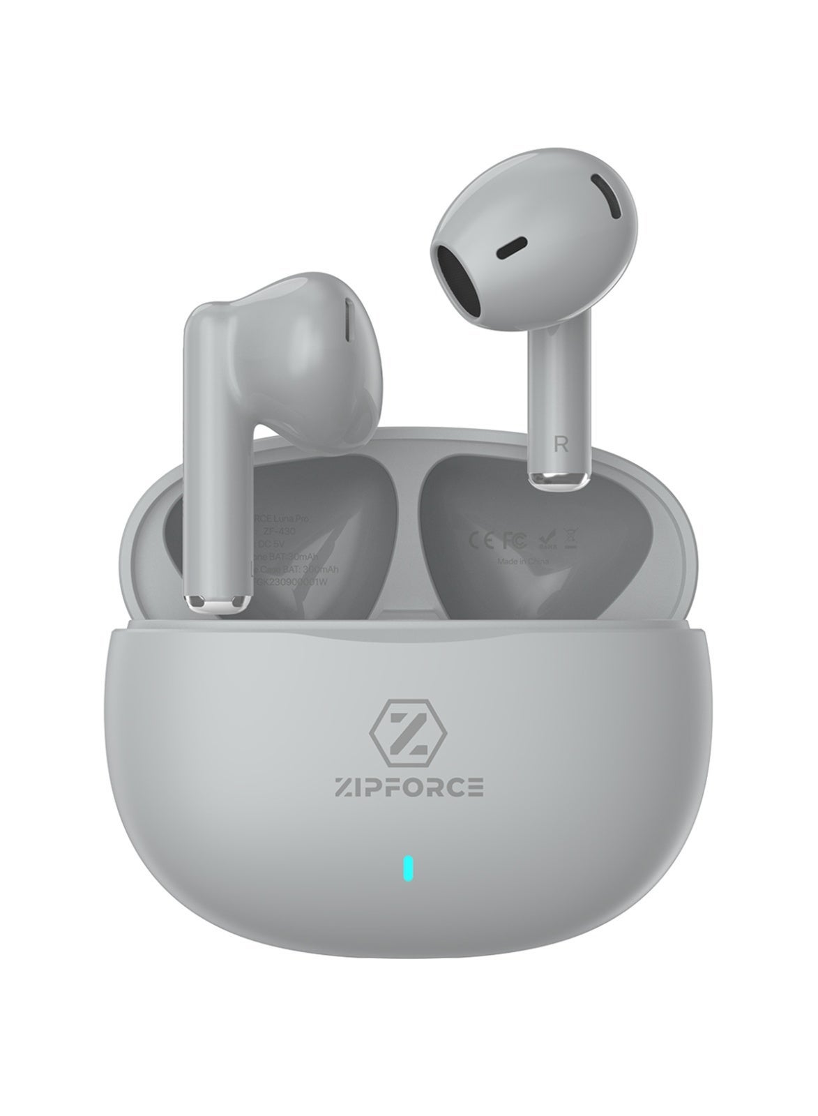 ZIPFORCE True Wireless Earbuds, In-Ear Bluetooth 5.3 Headphones 4-Mics ENC Clear Call, Bluetooth Earbuds Touch Control, IPX6 Waterproof TWS, Light-Weight Earphones