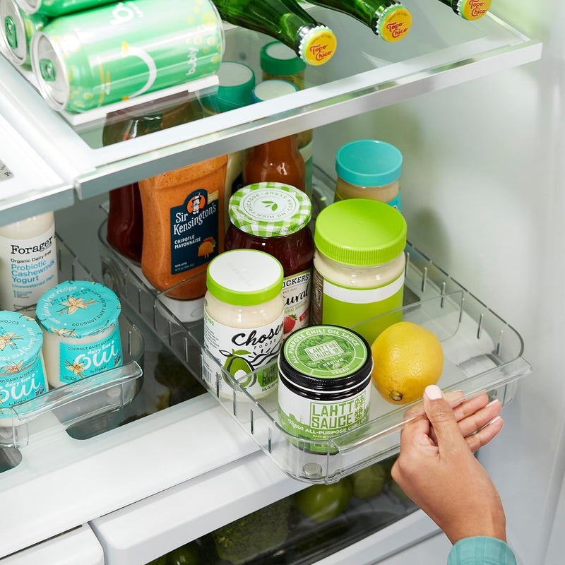 Brikipth Brikipth Rolling Soda Can Organizer for Refrigerator Tray Dispenser for Beer Soda Pop Tray Soda Organizer for Refrigerator Stackable Small Organizing Bin Kitchen Pantry Cabinet  - Image 5