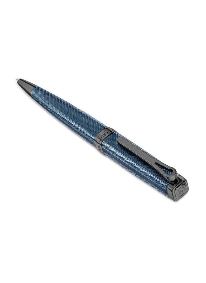 CERRUTI 1881 Enzo Pen Blue Enamel with Ion Plated Gun Finish Elegant & Easy Handling