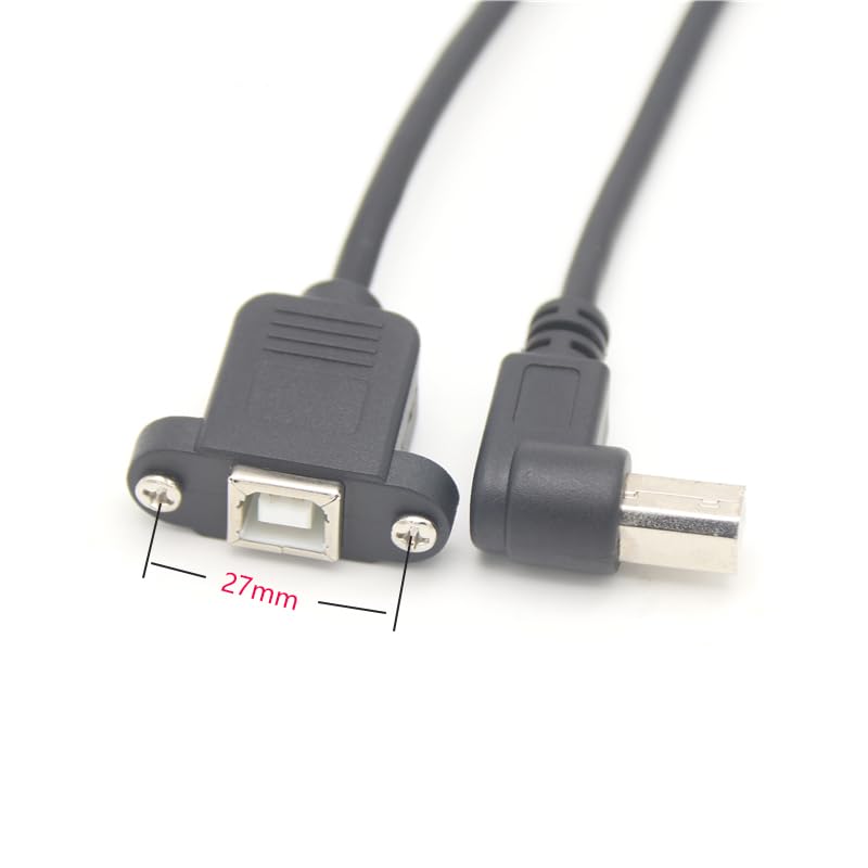 KNEUTRIX (1.5 meters) 90 Degree Right Angled USB B Type Male to Female Printer extension Lead Cord cable for Panel Mount - Image 3