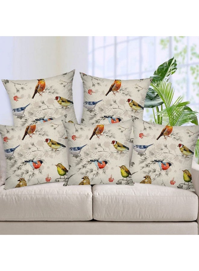 AEROHAVEN™ Set of 5 Decorative Hand Made Jute Throw/Pillow Cushion Covers - CC-01 (12 x 12 Inch) - Image 1