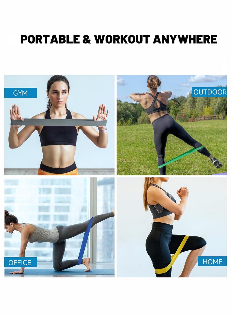 fdsport 5 Level Resistance Fitness Resistance Bands, Stretch Bands for Hips and Legs, Pilates Elastic Bands with Instruction Guide and Carrying Bag for Home Fitness Yoga Elastic Muscle Training, Rubber Band Exercise Elastic Bodybuilding - Image 4