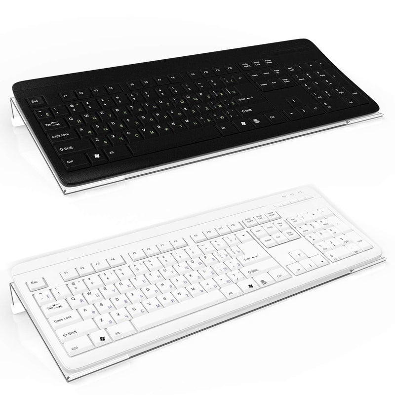 Richboom Clear Acrylic Tilted Computer Keyboard Holder for Easy Ergonomic Typing, Upgraded Version, Keyboard Stand with Silicone Anti-Slip Case for Office Desk, Home, School, Clear - Image 5