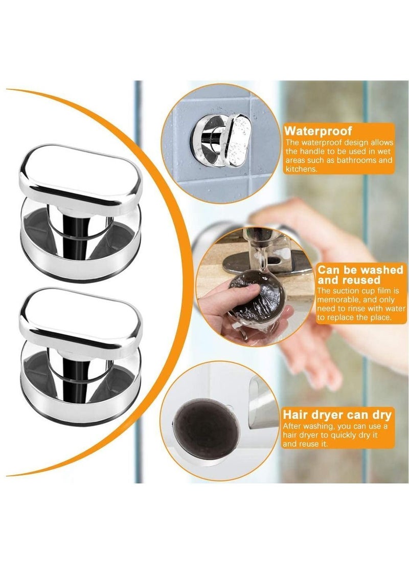 NIBEMINENT - Strong Suction Cup Door Handles, Glass Mirror Wall Tile Handle Refrigerator Cabinet Drawer Pull Knob Adsorbent Bathtub Shower for Cupboard Fridge Bathroom 2 Pcs - Image 1