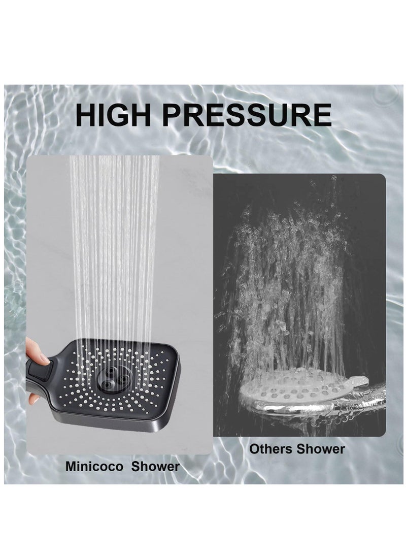 Shower Head High Pressure Shower Heads with 4 Spray Modes, Powerful Square Shower Head to Increase Water Pressure, Handheld Shower Head, Universal Water Saving Shower Head - Image 3