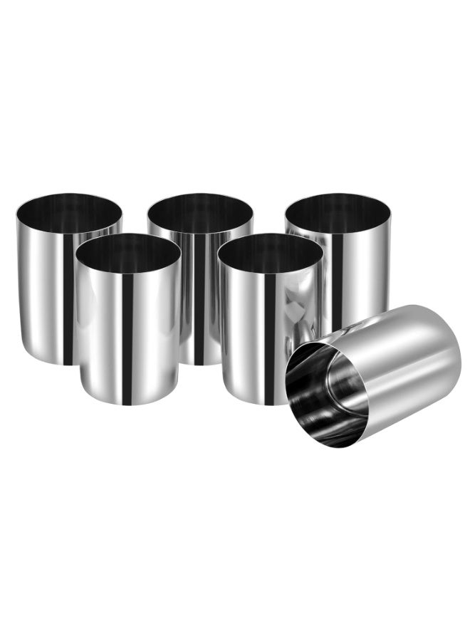 Kraft Regal Stainless Steel Glass Set of 6 - 400ml Each | Mirror Polish, Food Grade | Scratch Resistant, Serving Glass | for Water Juice (Silver) - Image 1