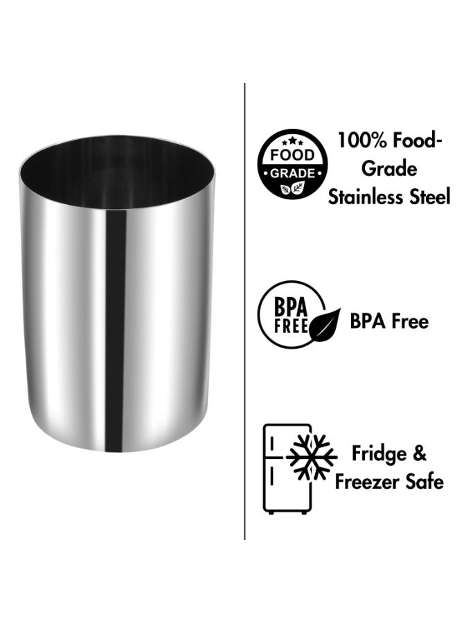Kraft Regal Stainless Steel Glass Set of 6 - 400ml Each | Mirror Polish, Food Grade | Scratch Resistant, Serving Glass | for Water Juice (Silver) - Image 4