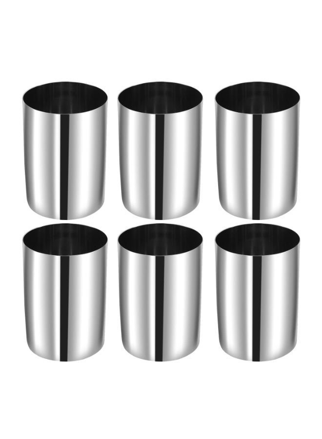 Kraft Regal Stainless Steel Glass Set of 6 - 400ml Each | Mirror Polish, Food Grade | Scratch Resistant, Serving Glass | for Water Juice (Silver) - Image 2