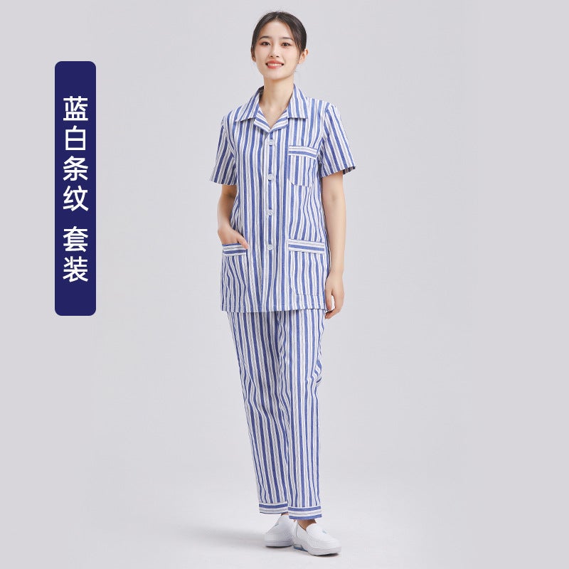 Hospital Gown 0 Cotton Long-Sleeved Pajamas For Female Hospital Patients Short-Sleeved Pajamas For Male Elderly Patients Hospital Gown - Image 1