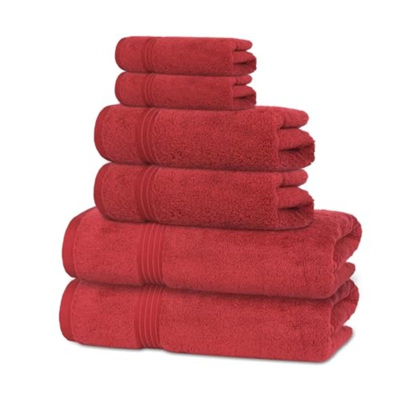 Bliss Casa 100% Combed Cotton Bath Towel, Burgundy, 8 Piece Set, Ultra Soft, Highly Absorbent and Quick Dry - Image 5