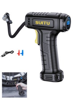 SUITU Wireless Air Compressor Tire Inflator, Portable Handheld Car Tire Inflator with Digital Display and LED Light, 12V Rechargeable Electric Tire Pump for Car Motorcycle Bike Balls and Inflators  - Image 1