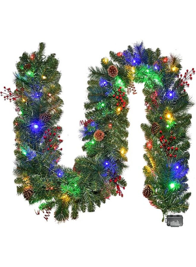 إكليل عيد الميلاد مع الأضواء 9 أقدام - Image 1