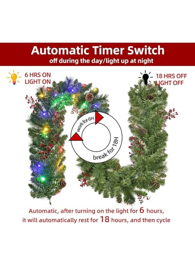 إكليل عيد الميلاد مع الأضواء 9 أقدام - Image 3
