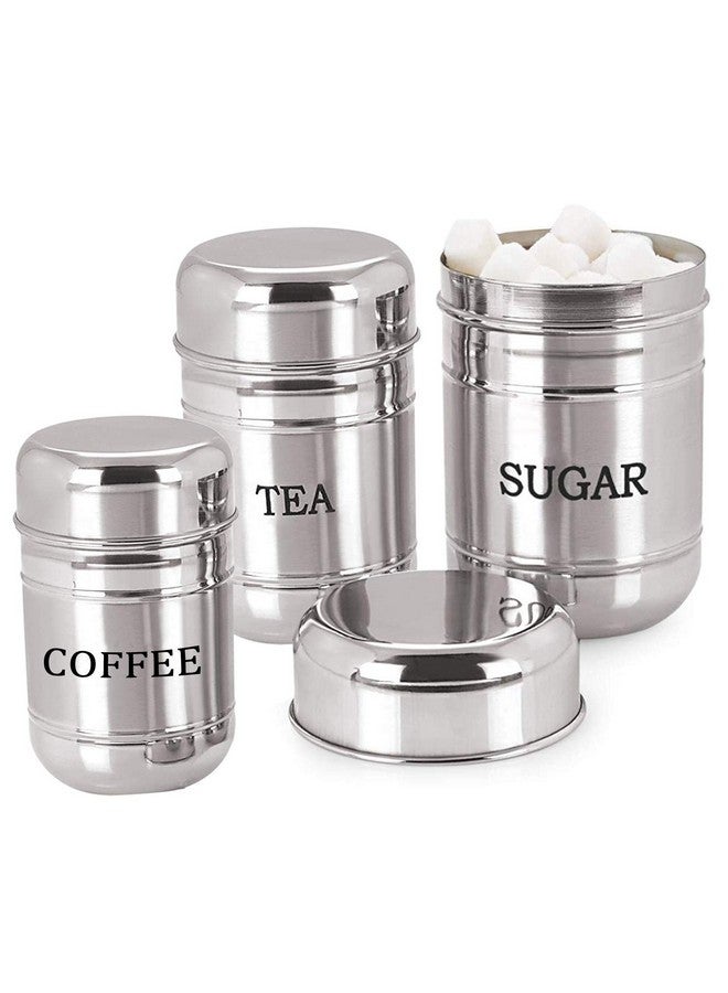 Kuber Industries 3 Pieces Stainless Steel Tea, Coffee And Sugar Container Set, 500Ml,300Ml,200 Ml (Silver) -Ctktc38138 - Image 3