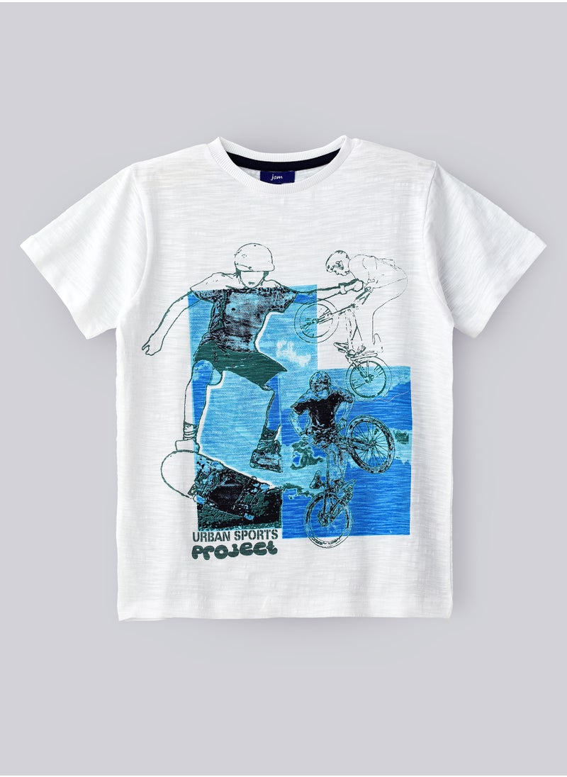 JAM Urban Sports Project' Athletic Graphic T-Shirt for Boys - White  - Image 1