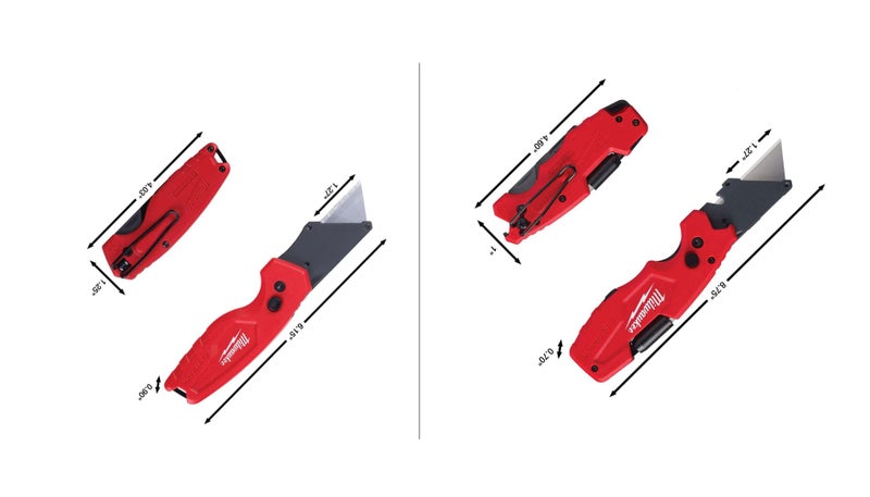 Milwaukee FASTBACK Compact Knife, and FASTBACK 6-in-1 Folding Utility Knives, w/Blade (knife 2pack) Red-black - Image 3