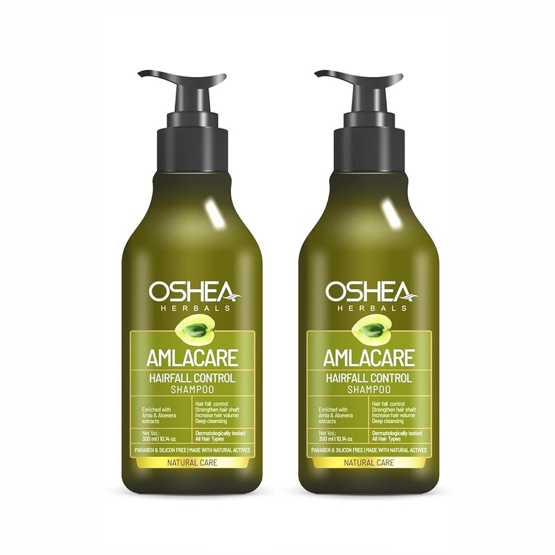 Oshea Herbals Amlacare Hairfall Control Shampoo for Men Women Strengthens Hair Reduces Hairfall Dandruff Enriched with Aloe Vera Amla Extracts 300 ml Pack of 2 - Image 1