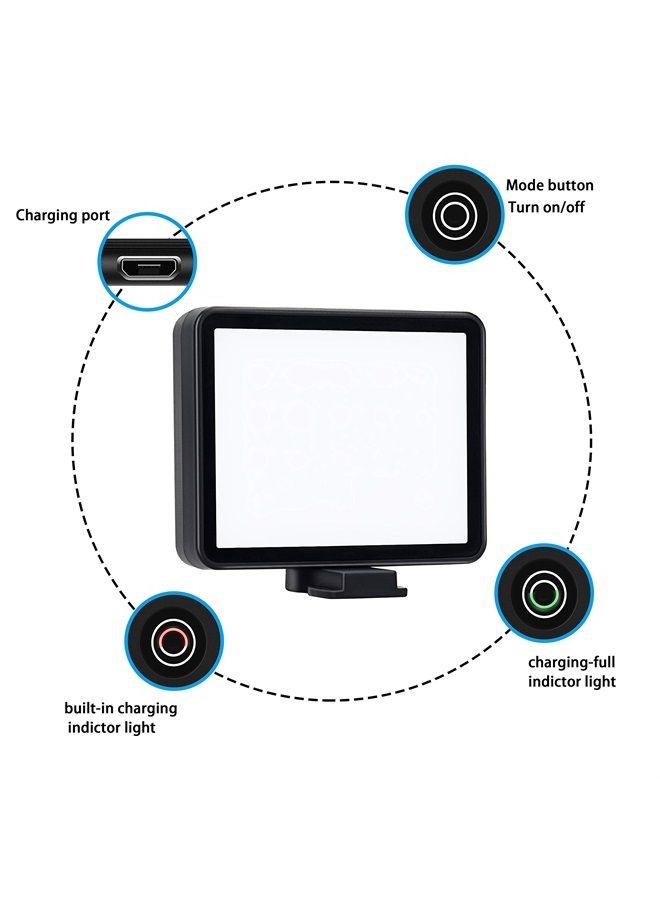 LED Video Light Dimmable White Lights, Natural Lights, Warm Lights Compatible for Gopro Hero 11 Hero 10 Hero 9 Hero 8 Hero 7 Hero 6 Hero 5,DJI OSMO, AKASO Campark Action Cameras