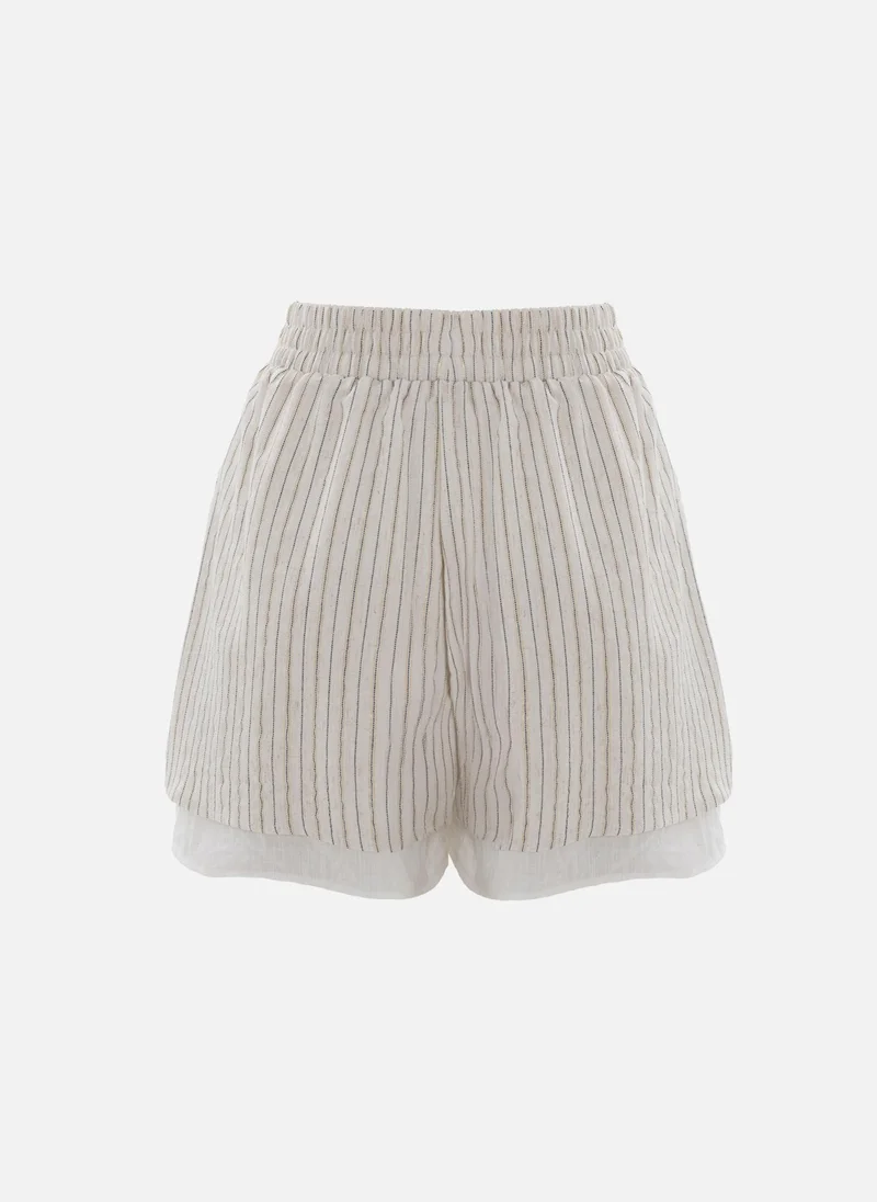 Lichi  Dual striped mini shorts for Women | Best Price UAE