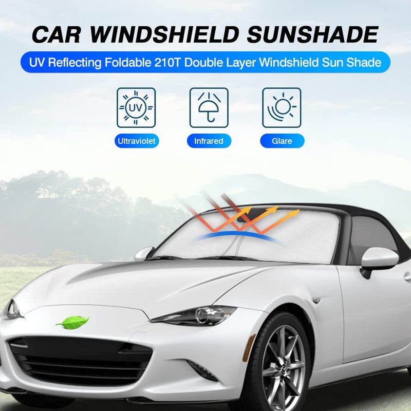KUST Windshield Sun Shade for Mazda MX-5 Miata Convertible 2016-2024 2025 MX5 Accessories Window Sunshade Sun Protector Foldable Block UV Rays Keep Car Cooler - Image 2