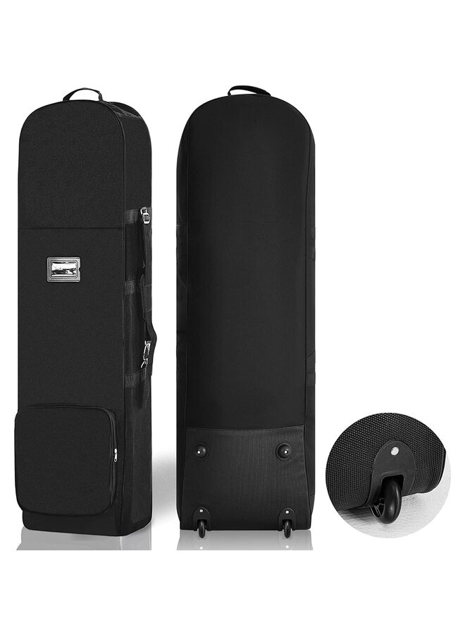 حقائب سفر جولف لشركات الطيران مزودة بأحزمة كتف قابلة للفصل، حقائب سفر ناعمة قابلة للطي لمضارب الجولف، مصنوعة من قماش أكسفورد 900D شديد التحمل - مقاس موحد، تصميم كتف (أسود) - Image 1