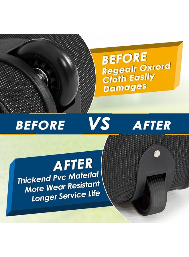 حقائب سفر جولف لشركات الطيران مزودة بأحزمة كتف قابلة للفصل، حقائب سفر ناعمة قابلة للطي لمضارب الجولف، مصنوعة من قماش أكسفورد 900D شديد التحمل - مقاس موحد، تصميم كتف (أسود) - Image 4