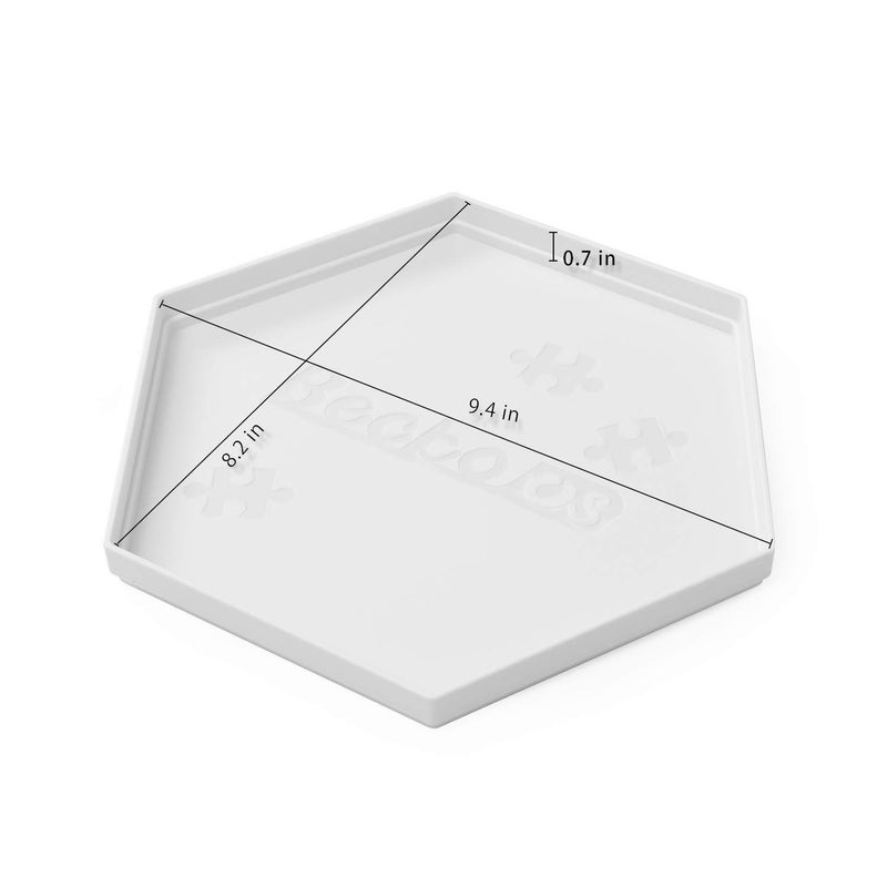 Becko US Stackable Puzzle Sorting Trays Jigsaw Puzzle Sorters with Lid Puzzle Accessory for Puzzles Up to 1500 Pieces, 8 Hexagonal Trays (White) - Image 2