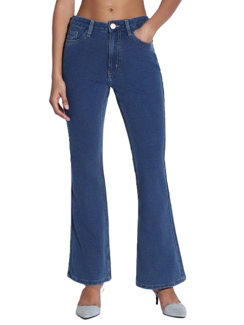 ADBUCKS Bootcut Jeans for Women Bell Bottom Jeans for Women II Wide Leg for Womens (in, Numeric, 34, Blue) - Image 5