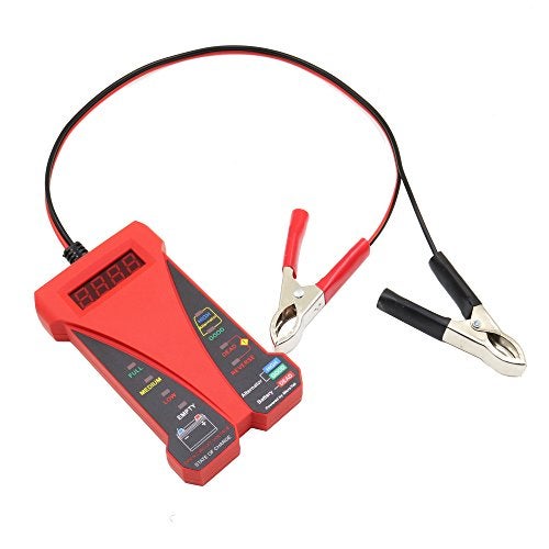 MOTOPOWER MP0514C 12V Digital Battery Tester Voltmeter and Charging System Analyzer with LCD Display and LED Indication - Red Rubber Paint - Image 3