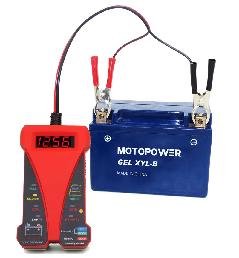 MOTOPOWER MP0514C 12V Digital Battery Tester Voltmeter and Charging System Analyzer with LCD Display and LED Indication - Red Rubber Paint - Image 4