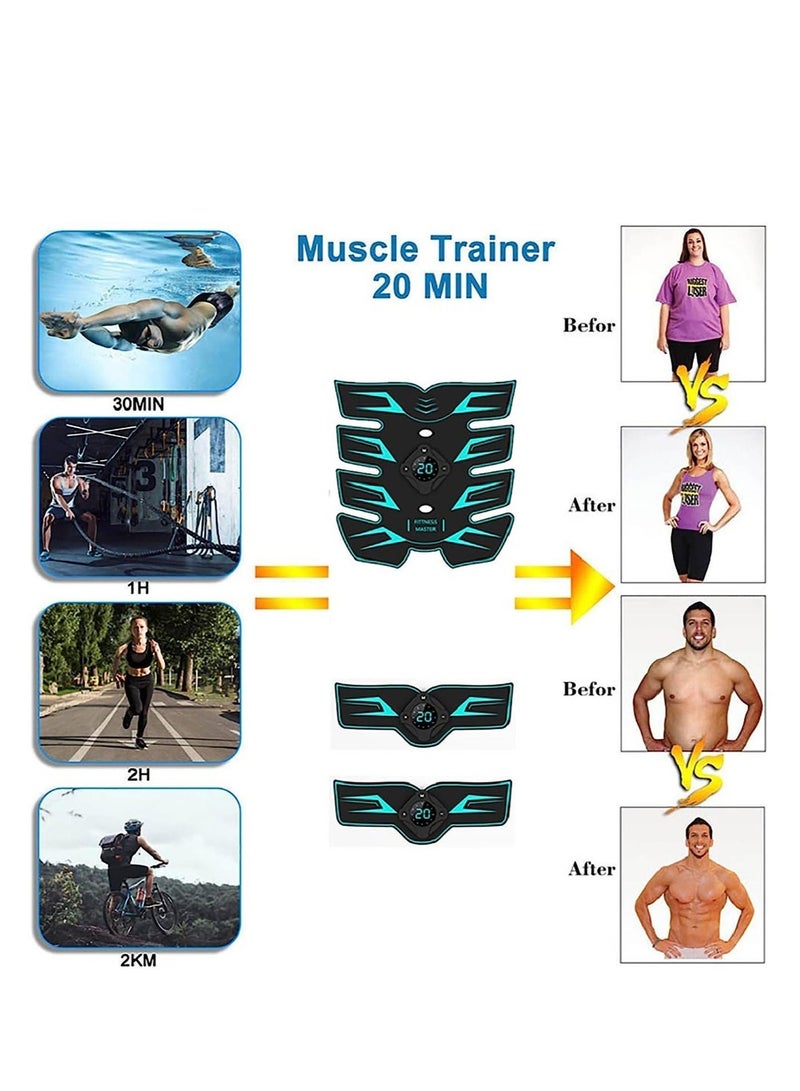 3 قطع من جهاز تحفيز العضلات الكهربائي Ems، جهاز تحفيز العضلات الكهربائي للتمرين مع جهاز تحفيز البطن وجهاز تحفيز الذراع والساق، لياقة بدنية ذكية للرجال - Image 2