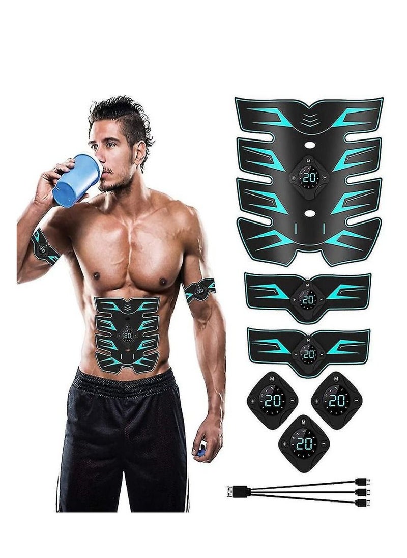 Generic 3 PCS Ems Stimulator, Electric Muscle Stimulator For Workout With Abdominal Stimulator And Arm Leg Stimulator, Smart Fitness For Men  - Image 1