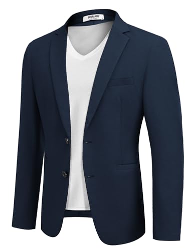 COOFANDY Mens Sport Jacket Business Casual Blazer Regular Fit Two Button Western Blazer Navy Blue - Image 5