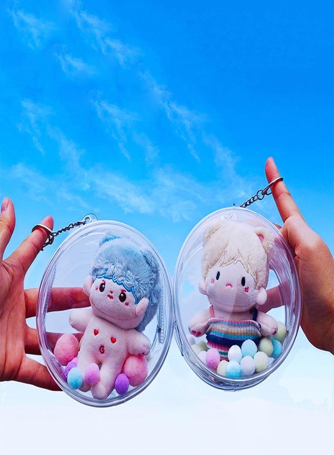 JAGTRADE 10cm Plush Doll Protective Bag, Scratch-Resistant Transparent Pendant Bag, Round Clear Doll Bags Organisers Container, 12x5cm - Image 3