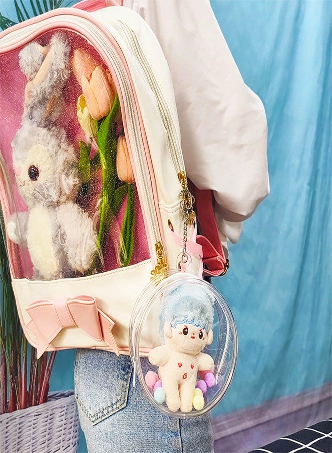 JAGTRADE 10cm Plush Doll Protective Bag, Scratch-Resistant Transparent Pendant Bag, Round Clear Doll Bags Organisers Container, 12x5cm - Image 4