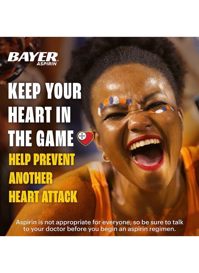 BAYER - أسبرين بجرعة منخفضة 81 مجم، أقراص مغلفة معوية، موصى بها من قبل الأطباء، للوقاية الثانوية من أمراض القلب والأوعية الدموية، 300 قرص مغلف آمن - Image 1
