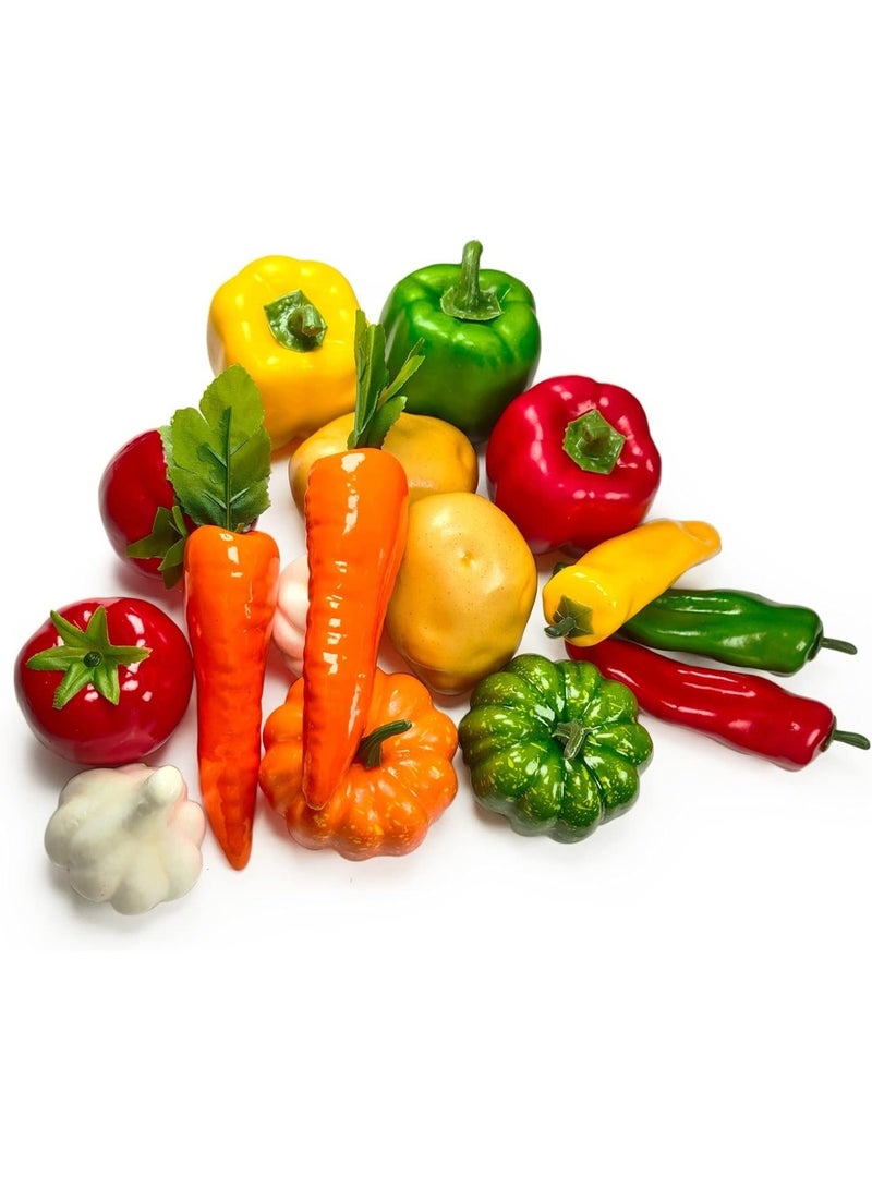 LATIFA 16 Pieces/Set Artificial Vegetables Simulation Vegetables Decoration Kitchen Home Decor Realistic Fake Vegetables Decor Set Photo Props - Image 2