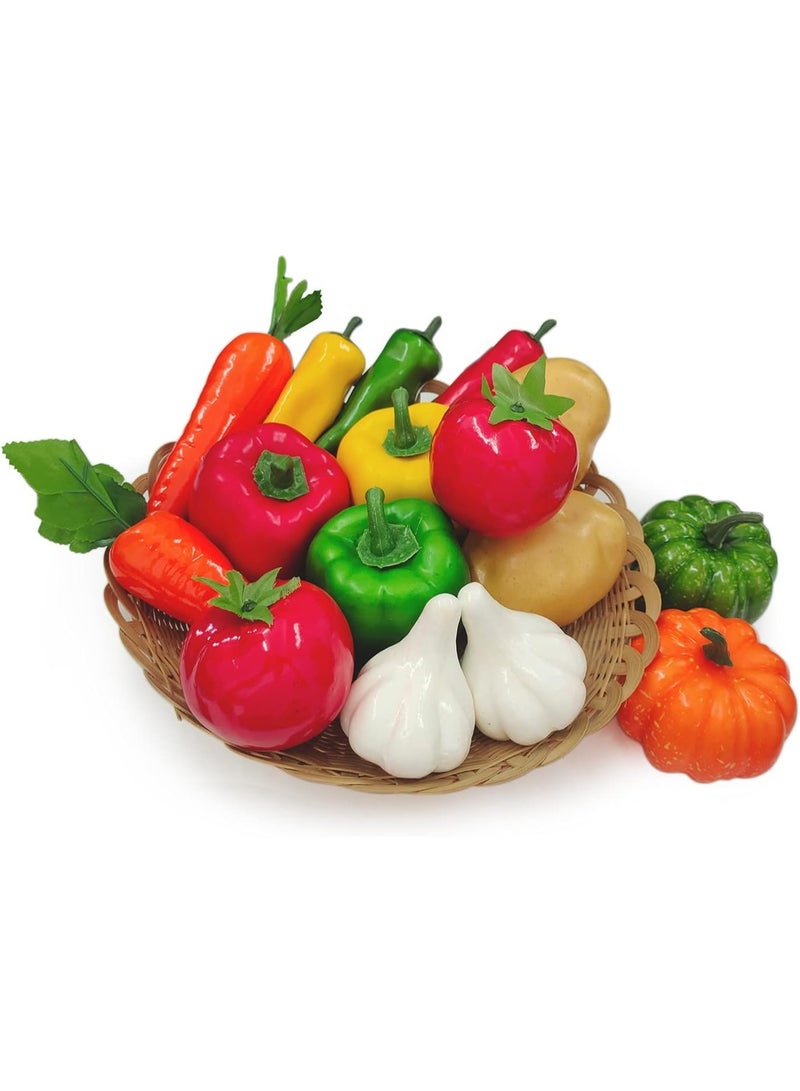LATIFA 16 Pieces/Set Artificial Vegetables Simulation Vegetables Decoration Kitchen Home Decor Realistic Fake Vegetables Decor Set Photo Props - Image 3