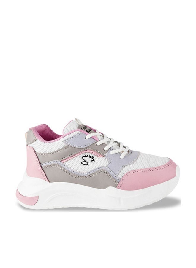 Shoetopia Girls Lightweight Colourblocked Lace-Ups Sneakers - Image 1
