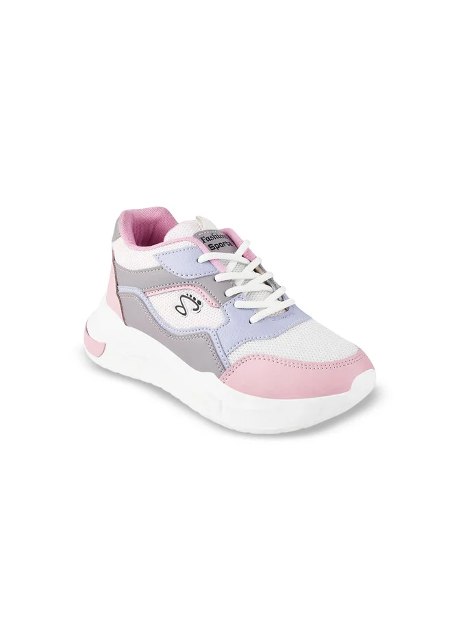 شوتوبيا Shoetopia Girls Lightweight Colourblocked Lace-Ups Sneakers