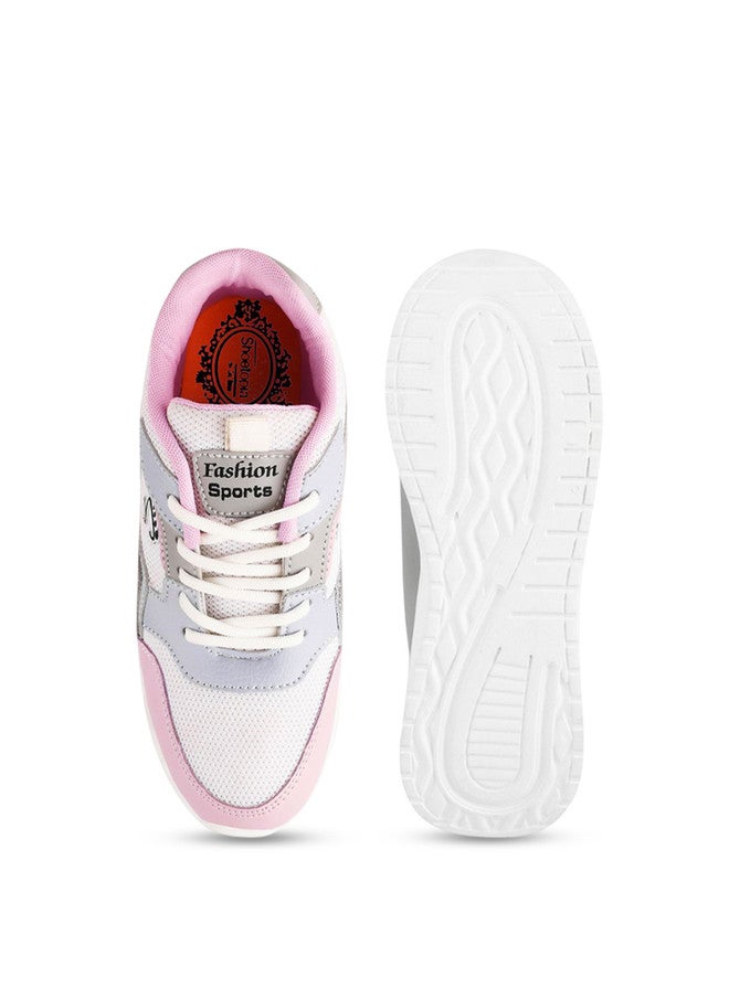 Shoetopia Girls Lightweight Colourblocked Lace-Ups Sneakers - Image 5