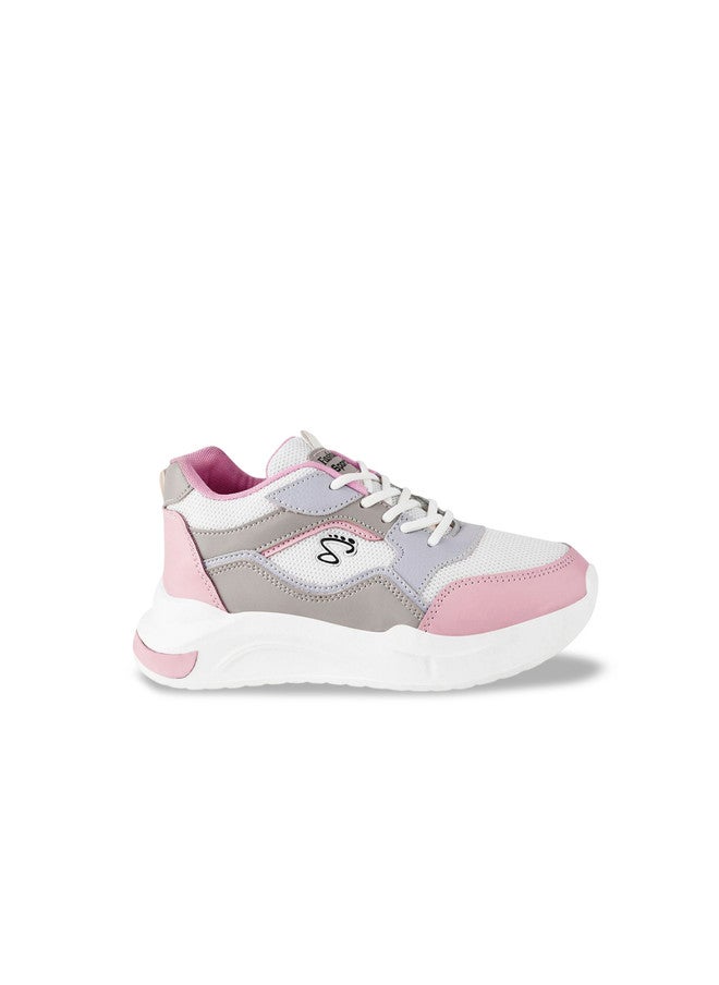 Shoetopia Girls Lightweight Colourblocked Lace-Ups Sneakers - Image 4