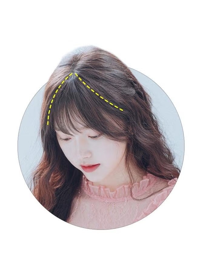 جي أس 3D الهواء بانج قمم الشعر للنساء ، بانج دبابيس الشعر واقعية تعديل ملامح الوجه ، ومناسبة لفقدان الشعر المرأة مع تغطية الشعر الرمادي ، بني داكن - Image 4