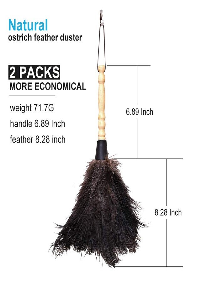 Midoneat Natural Black Ostrich Feather Duster,2 Packs,Car Duster Interior/Exterior Cleaner, Cleaning for Blinds Kitchen Keyboard Office, Smart and Soft and Fluffy (Black) - Image 2