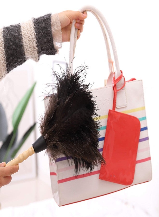 Midoneat Natural Black Ostrich Feather Duster,2 Packs,Car Duster Interior/Exterior Cleaner, Cleaning for Blinds Kitchen Keyboard Office, Smart and Soft and Fluffy (Black) - Image 5