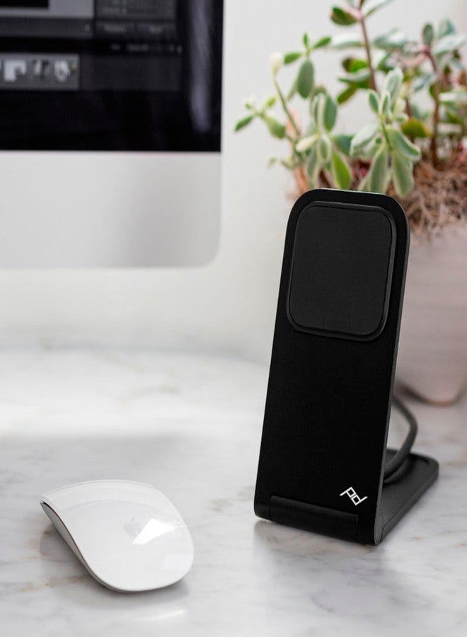 بيك ديزاين حامل شحن لاسلكي من Peak Design، أسود، يدعم الشحن بتقنية Qi2، قاعدة سيليكون مانعة للانزلاق، متوافق مع حافظات هواتف Peak Design، متوافق مع تقنية MagSafe، لهواتف iPhone وSamsung وGoogle Pixel - Image 2