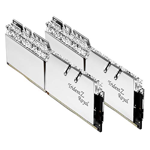 G.SKILL Trident Z Royal Series DDR4 RAM (XMP) 32GB (2x16GB) 3200MT/s CL16-18-18-38 1.35V Intel AMD Desktop Computer Memory U-DIMM - Silver (F4-3200C16D-32GTRS) - Image 1