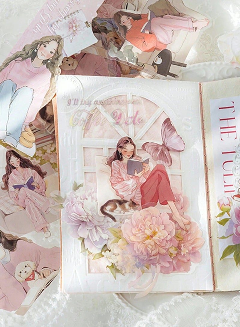 Elegant Feminine Anime-Themed Notebook Stickers – Set of 30 – Perfect for Decorating Notebooks, Journals, Gifts, and Cards  - Image 2